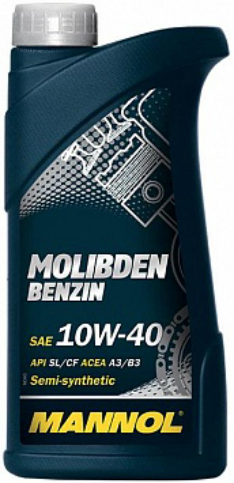 Масло моторное полусинтетическое MOLIBDEN BENZIN 10W-40, 1л